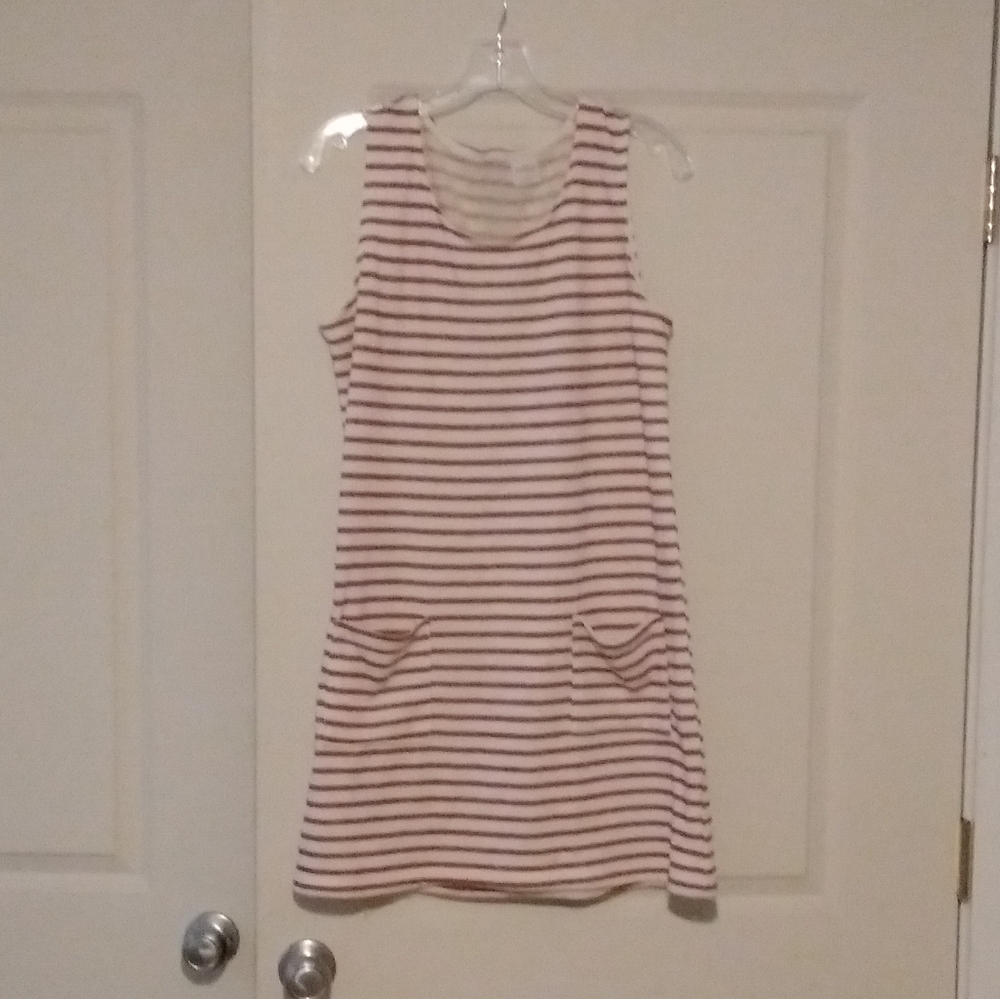Red and white stripe sleeveless dress